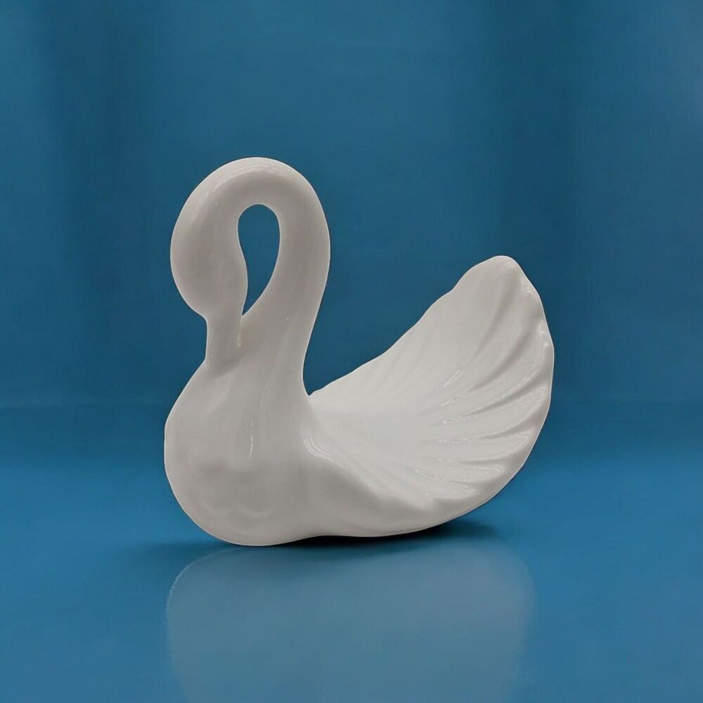 Andre Richard Vintage Swan White Porcelain Soap Trinket Dish MCM Bathroom Decor